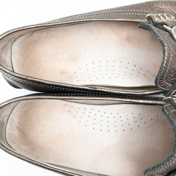 JILLIAN JONES Bronze Metallic Driving Loafer Leather Moccasin Womens 7 - Picture 7 of 9